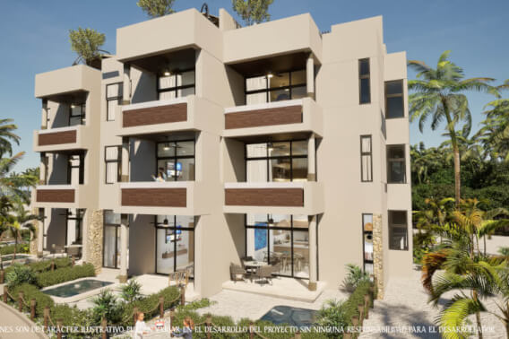 Condominium with pool, beach club and Clubhouse for sale, San Benito, M&eacute;rida.