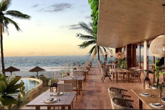 Condo with private pool, for sale, beachfront, Puerto Morelos.