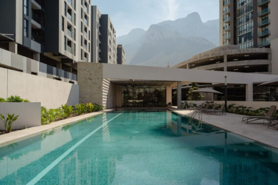 Modern condo with balcony and amenities, swimming pool, gym, sports bar, for sale