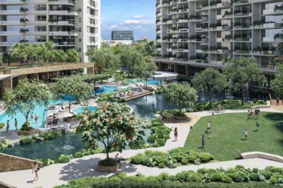 Condominium with beach club, pool, gym, jogging track, barbecue area among many other activities, North Zone, M&eacute;rida