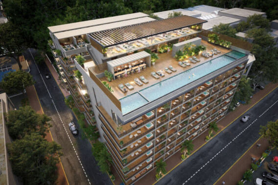 Condo with lock-off and plunge pool for sale, Downtown, Playa del Carmen.