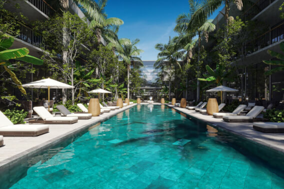 Condo with pet park, pool, spa, co-working for sale, Playacar, Playa del Carmen