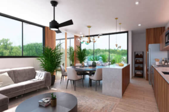 Condominium with terrace, roof top with pool, bar area, fitness room, pre-construction, North Zone, for sale, M&eacute;rida