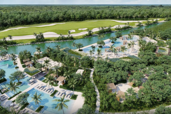 Condo in Corasol with beach club, golf, pool for sale in Playa del Carmen.
