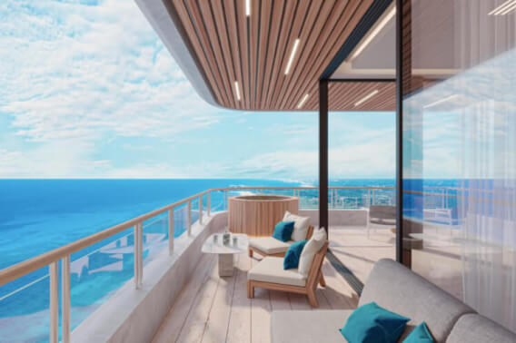 Furnished beachfront condo with Jacuzzi and Terrace, pre-construction, for sale in Puerto Morelos.