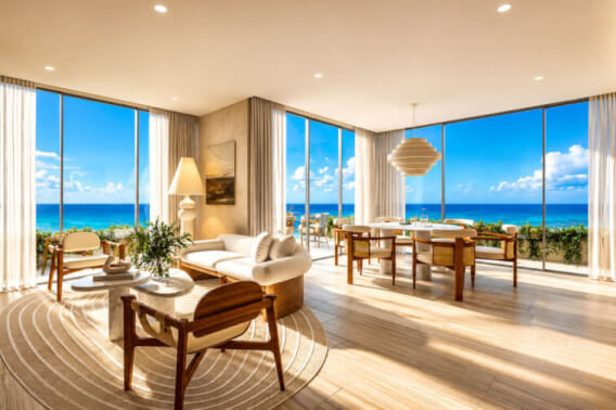 Condo frente al mar, con club de playa, en venta
