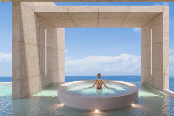 Beachfront condo with private Jacuzzi, furnished, pre-construction, for sale in Puerto Morelos.