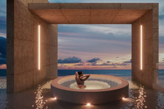 Beachfront condo with terrace and private Jacuzzi, pre-construction, for sale in Puerto Morelos.