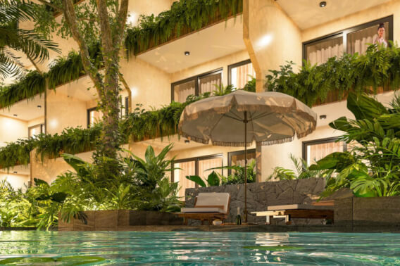 Ground floor condo, private pool, lock-off, pre-construction, Region 15, Tulum.
