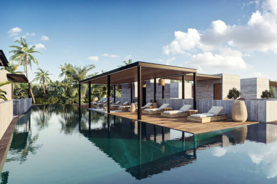 2 bedroom condo + studio, double height, with beach club, golf course &amp; exclusive amenities, for sale, Corasol, Playa del Carmen, pre-constr