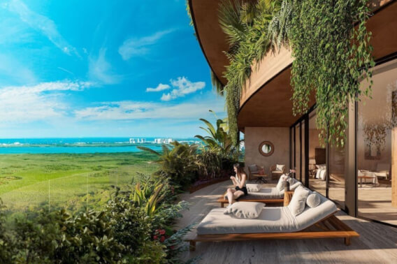 2-bedroom condominium with panoramic terrace for sale Cancun.