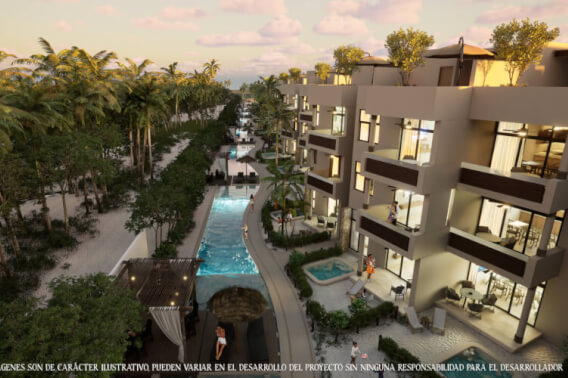 Condominio con alberca, beach club y casa Club en venta, San Benito, Merida.