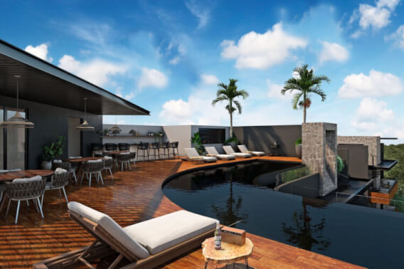 Condo with exclusive pool for adults on the rooftop, family pool on the ground floor, gym, co-working, spa, in pre-construction for sale Ald