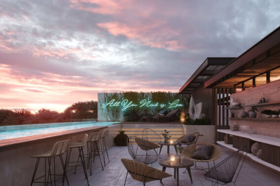 Luxurious and spacious apartment with amenities and a poolside bar in Aldea Zam&aacute;.