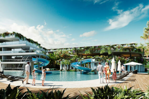 Condominium with private pool, panoramic terrace, in Playacar, clubhouse with 4 pools, playground for children, Pet zone, gym, clubhouse, re