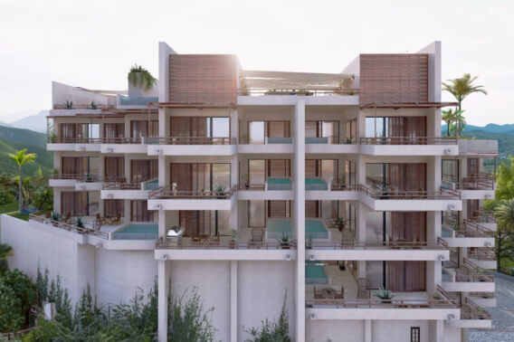 Condominium with private pool, mountain view for sale in Huatulco.