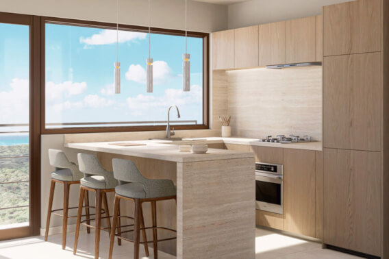 Condominium with balcony, ocean view infinity pool and jacuzzi for sale, downtown area, in Cozumel, Quintana Roo.