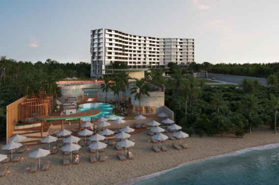 Condominium with beach club, ocean view,  bocce ball, for sale Chicxulub Puerto, Merida.