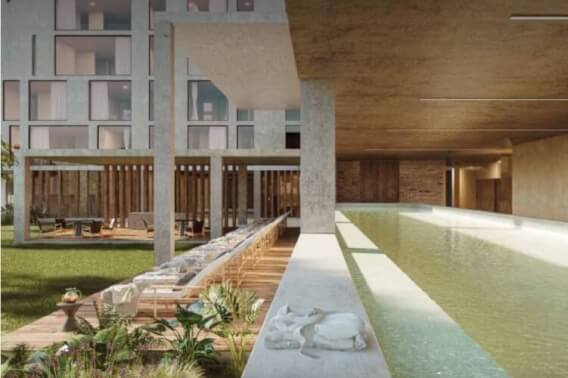 Condo with garden, private terrace, gym, indoor pool, La Vista, for sale, Queretaro.