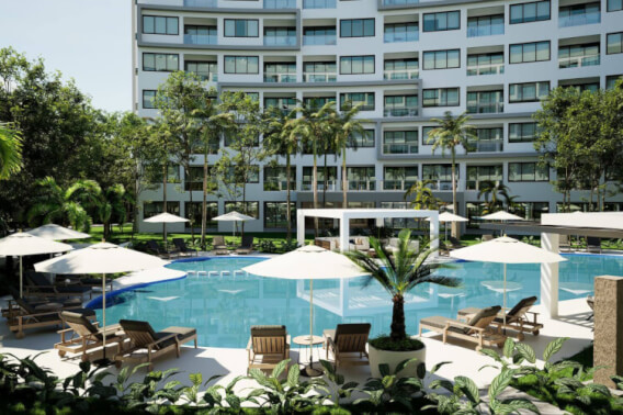 Condominium with lock off, terrace, cellar and laundry room, overlooking the forest, spa, sports courts, swimming pool, jacuzzi, children&amp;#39;s