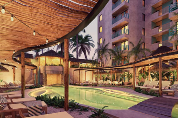 Condominium with ocean views, balcony, terrace, pool, Jacuzzi and barbecue area on the roof, Chicxulub Puerto, Merida.