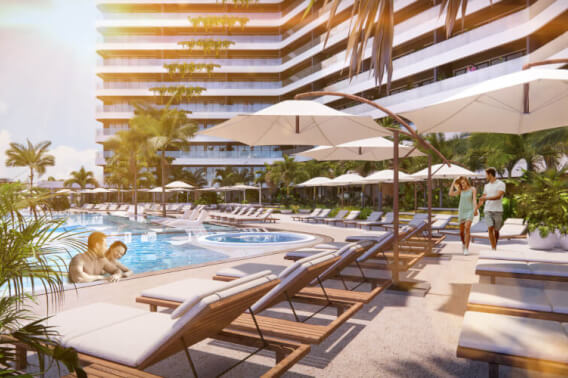 Condominium overlooking the sea, golf course and the nature reserve. In a sustainable building, it has balconies, private elevator, terrace