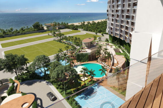 Ocean view apartment with beach club,  bocce ball , for sale Chicxulub Puerto, Merida