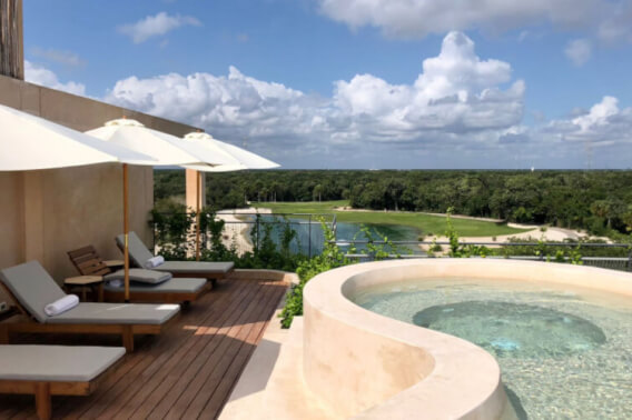 Luxury condo with golf course view, in Corasol, Playa del Carmen