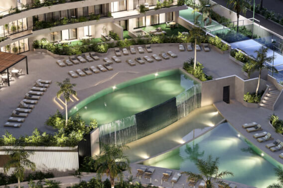 Ocean view condominium with dock, sports courts, adults pool, close to golf and beach club, for sale Puerto Canc&uacute;n.