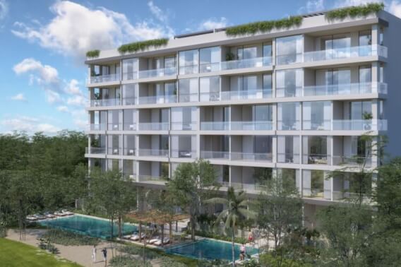 Golf course condominium, with clubhouse, cenotes, beach club, recreational parks, pre-construction for sale Playa del Carmen.