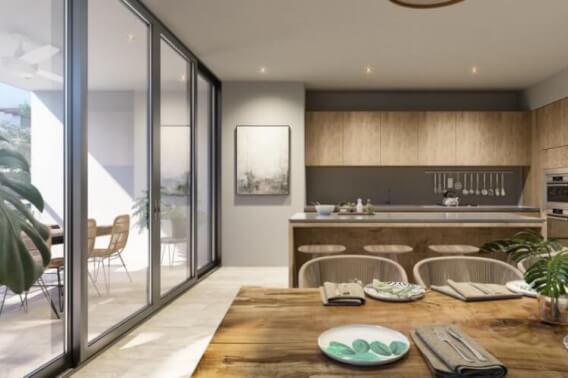 Condo in a green building with luxury common areas, solar panels, jacuzzi, gym, concierge, 10 minutes from the beach, in La Veleta Tulum