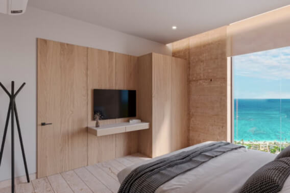 Beachfront condominium furnished with Jacuzzi, pre-construction, for sale in Puerto Morelos.