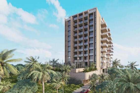 Furnished beachfront condo with private Jacuzzi, pre-construction, for sale in Puerto Morelos.