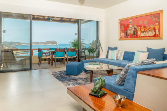 Reduced Price Oceanfront penthouse with beach access, for sale in Arrocito, Huatulco.