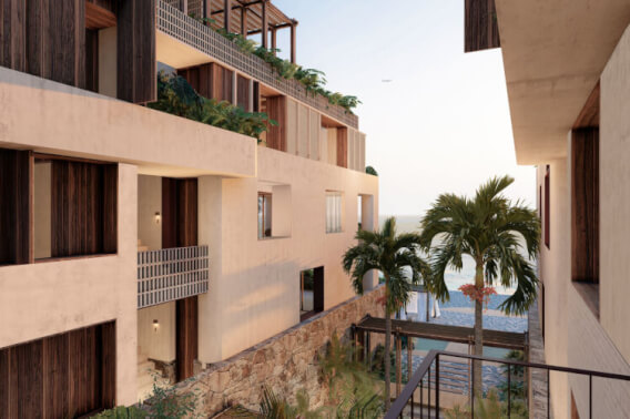 Condominio frente al mar con alberca privada y terraza, pre-construcci&oacute;n Tulum.