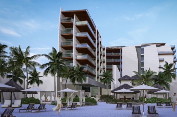 Oceanfront condominium with two terraces, pre-sale Playa del Carmen.