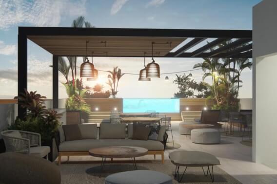 Beachfront condo in Puerto Morelos pre-construction, for sale.