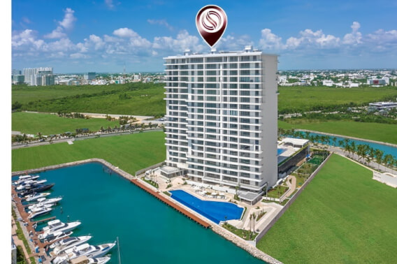 Marina front condominium with golf course views and nature reserve with luxury finishes.