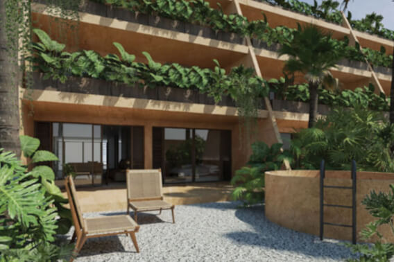 Apartment with garden and private jacuzzi, near the beach, room &amp; pool service, fire pit, playground for children, hammock area, surrounded