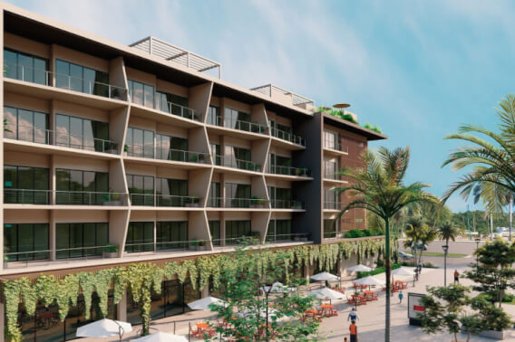 Condo 3 minutes from the beach, high ceilings, infinity pool, steps from the marina, spa, gym, children&amp;#39;s playground, commercial area