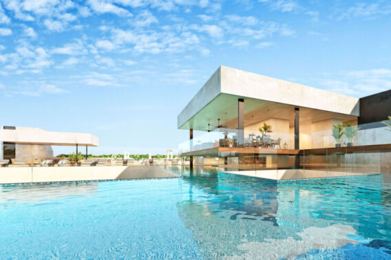 Condo close to Fifth Avenue and the beach, rooftop, for sale Playa del Carmen.