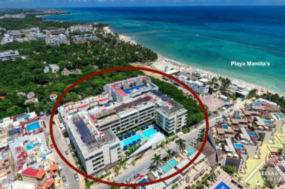 Apartment steps from the beach, reduced price, for sale, Oceana Playa del Carmen.