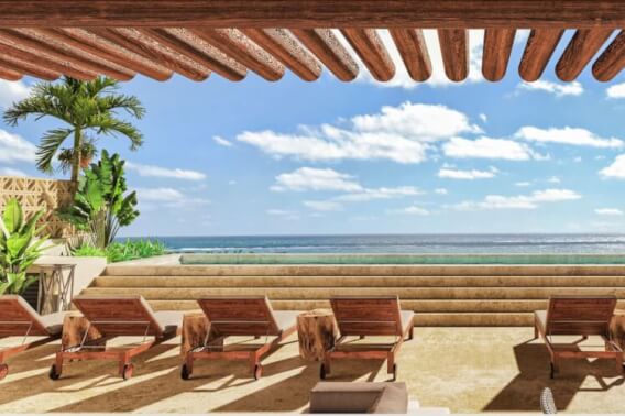 Apartment steps from the sea, with terrace, ocean view pool, 200 meters from the beach, pre-construction, sale Puerto Morelos.