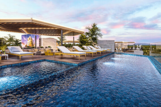 Condo with pool, hammocks, outdoor cinema for sale Playa del Carmen