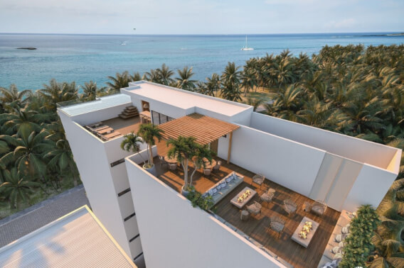 Departamento cerca del mar, roof top con vista al mar, en venta, Puerto Morelos