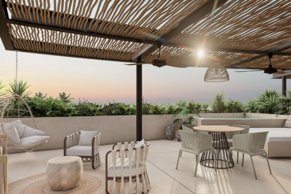 Oceanfront condo with 2 private pools for sale, Tankah, Tulum