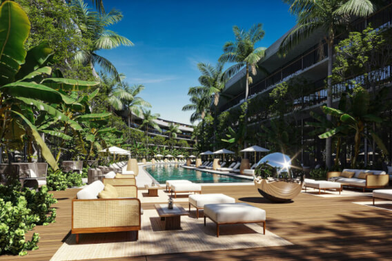 Apartment with pool, pet park for sale in Playacar, Playa del Carmen.