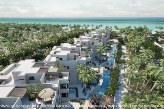 Departamento con alberca, beach club y casa Club en venta, San Benito, Merida.