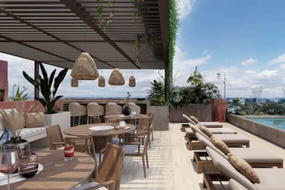 Departamento con alberca infinity, jacuzzi, area de hamacas, gimnasio, co-working, concierge, pre-construccion Playa del Carmen