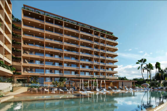 Apartment with private pool, for sale, beachfront, Puerto Morelos.